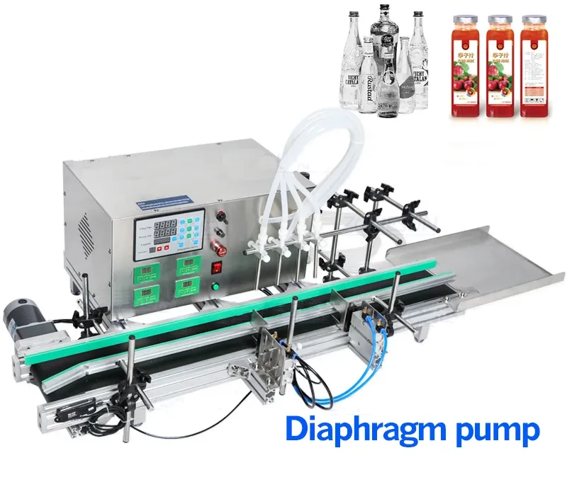 Tabletop liquid filling machines for flexible bottle filling