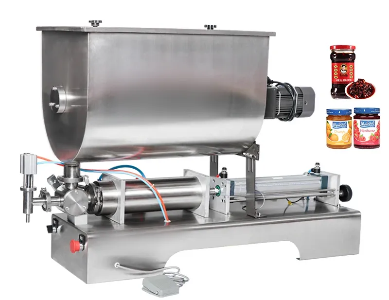 Viscous product filling and mixing equipment