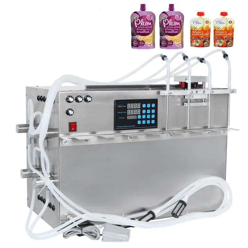 Pouch and sachet filling machines for liquid and paste products